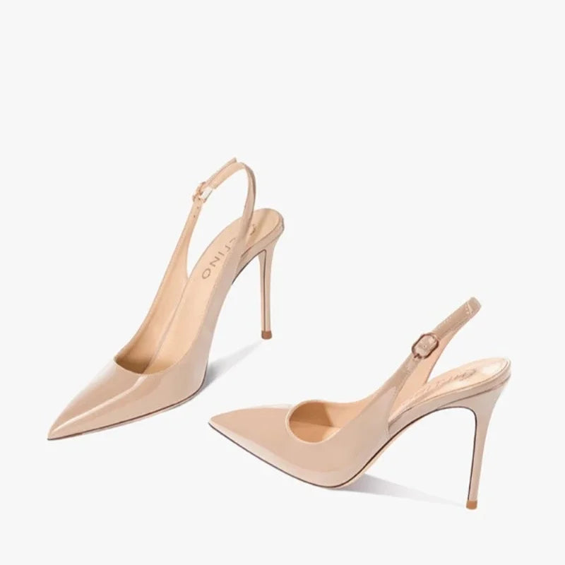 High Heels Pointed Sandals Elegant Summer Patent Leather Suspender High Heels Trendy Dress Banquet Women's Shoes