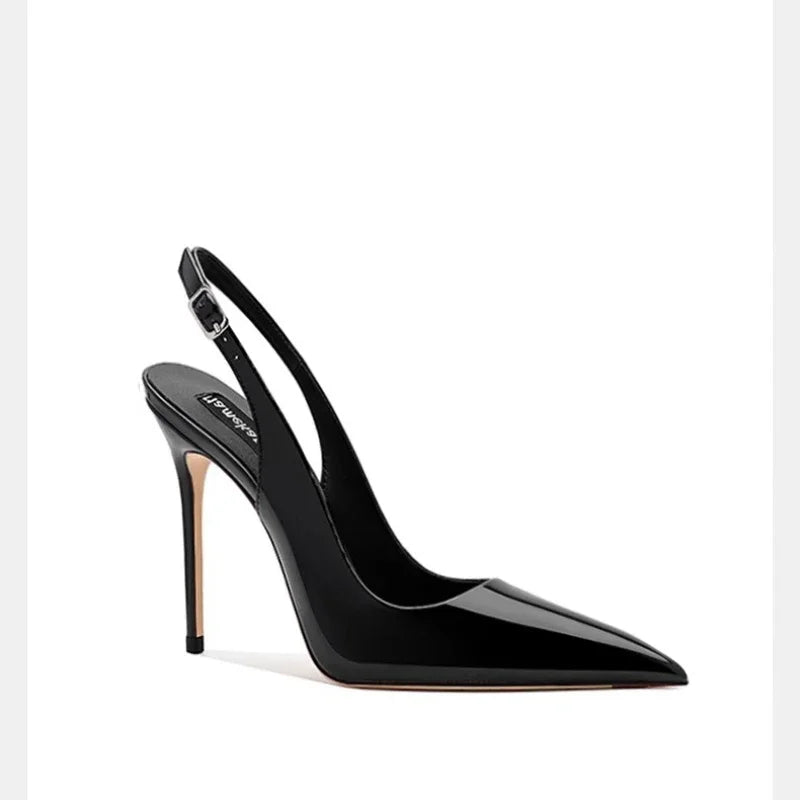 High Heels Pointed Sandals Elegant Summer Patent Leather Suspender High Heels Trendy Dress Banquet Women's Shoes